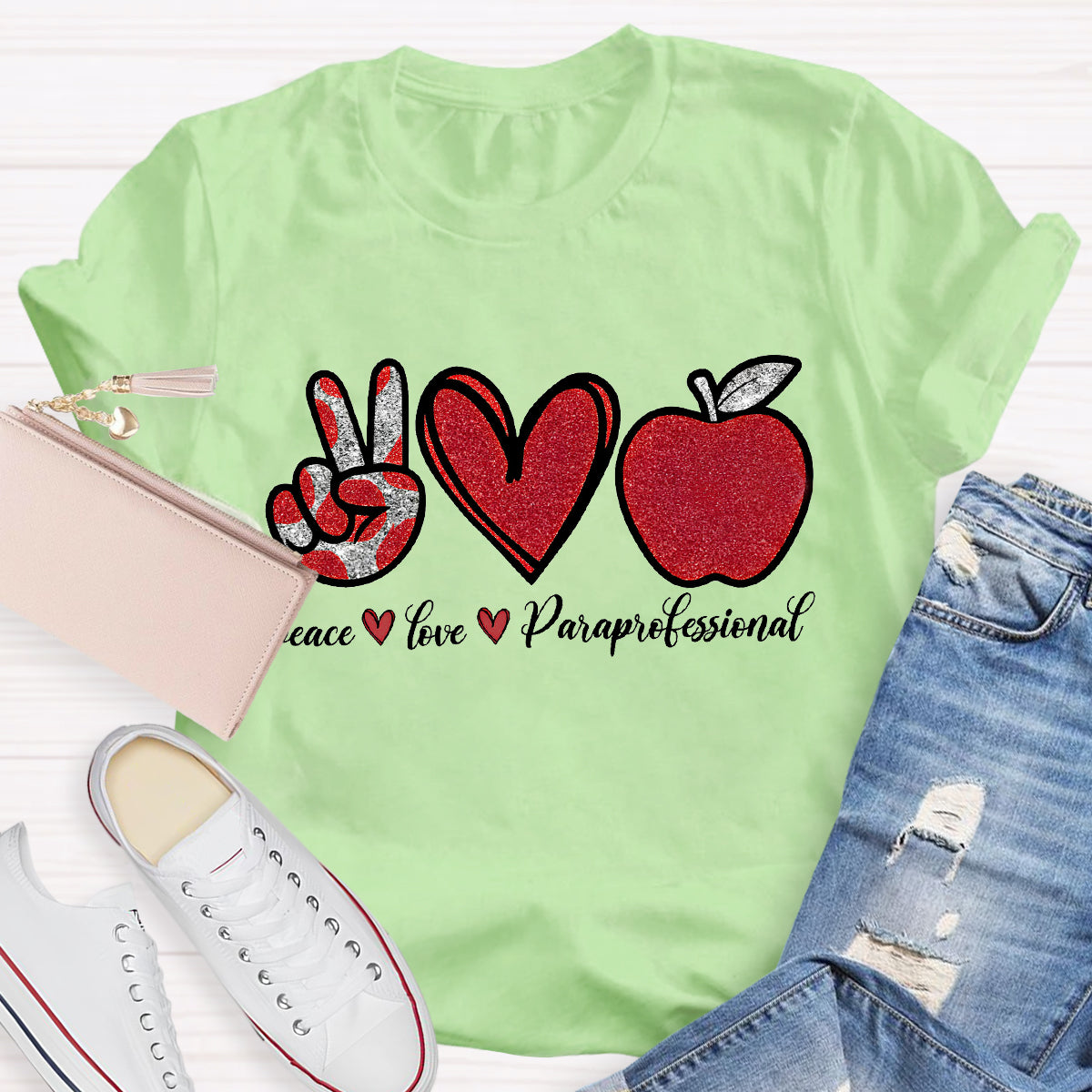 Peace Love Professional Teacher T-Shirt
