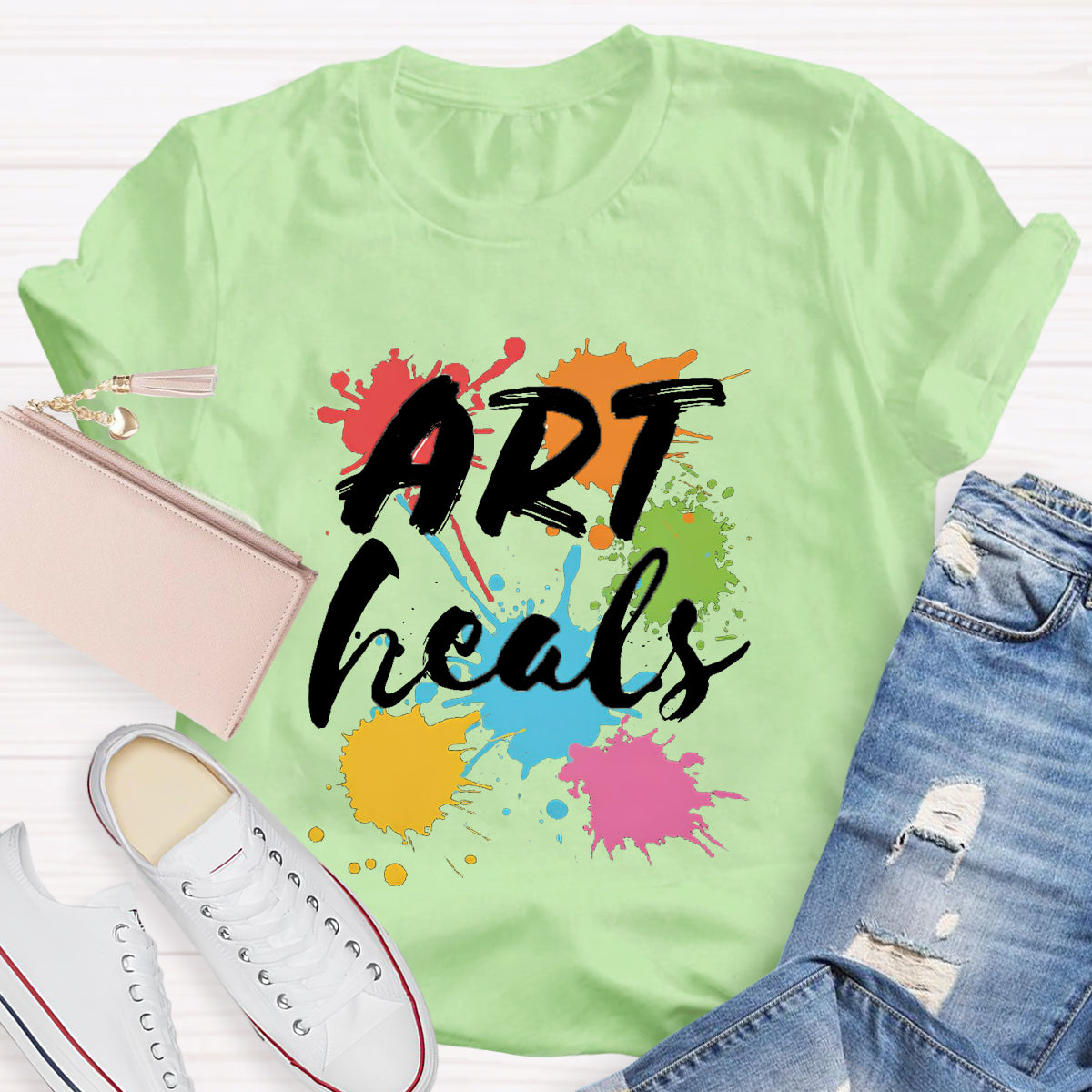 Art Heals Teacher T-Shirt