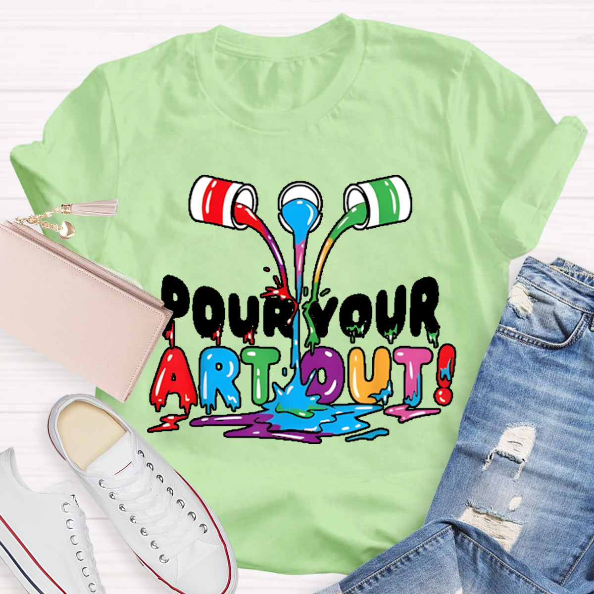 Pour Your Art Out Art Teacher T-Shirt