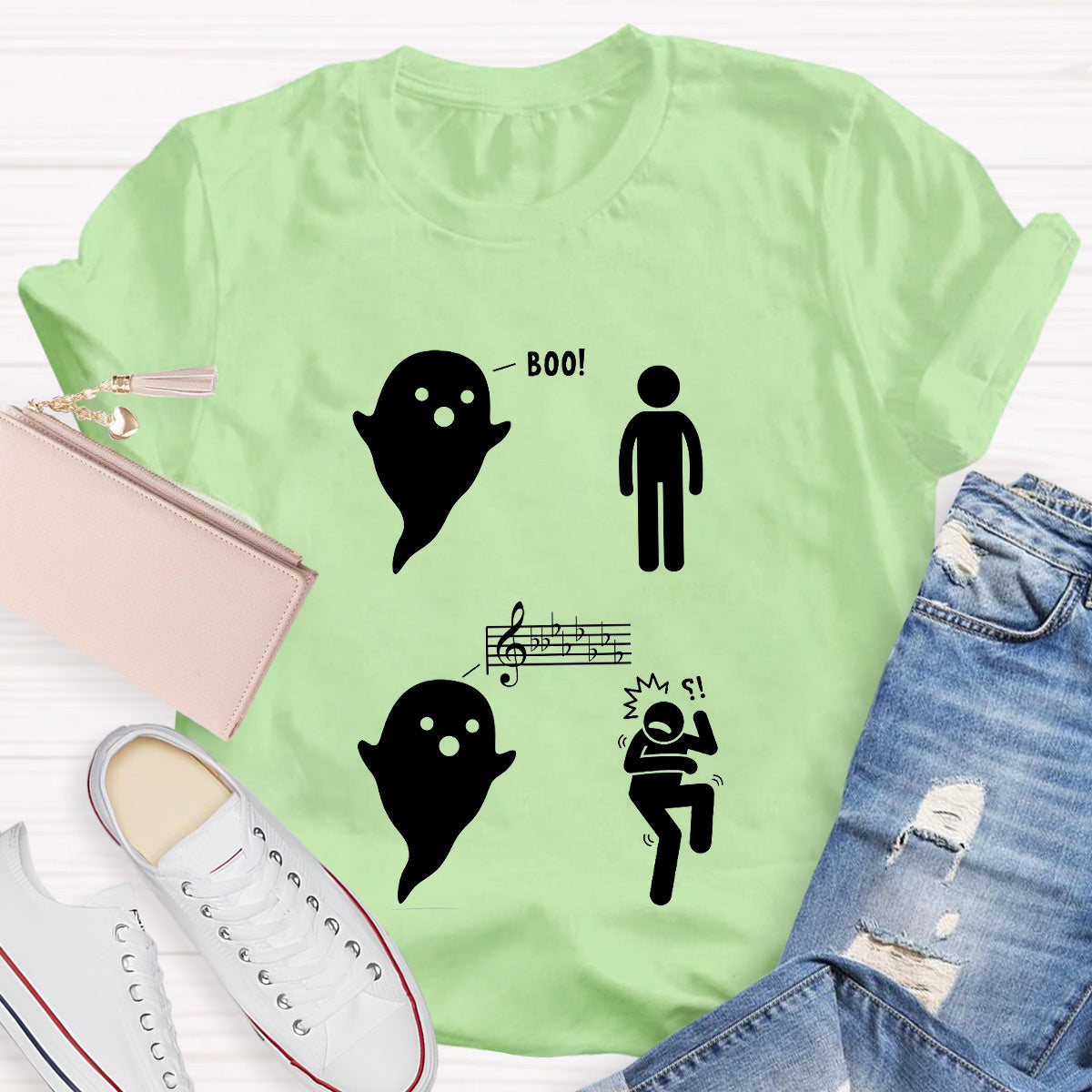 Scary Ghost And Music Teacher T-Shirt