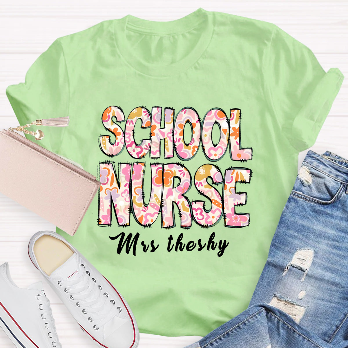 Personalized Name School Nurse Miss Theshy T-Shirt