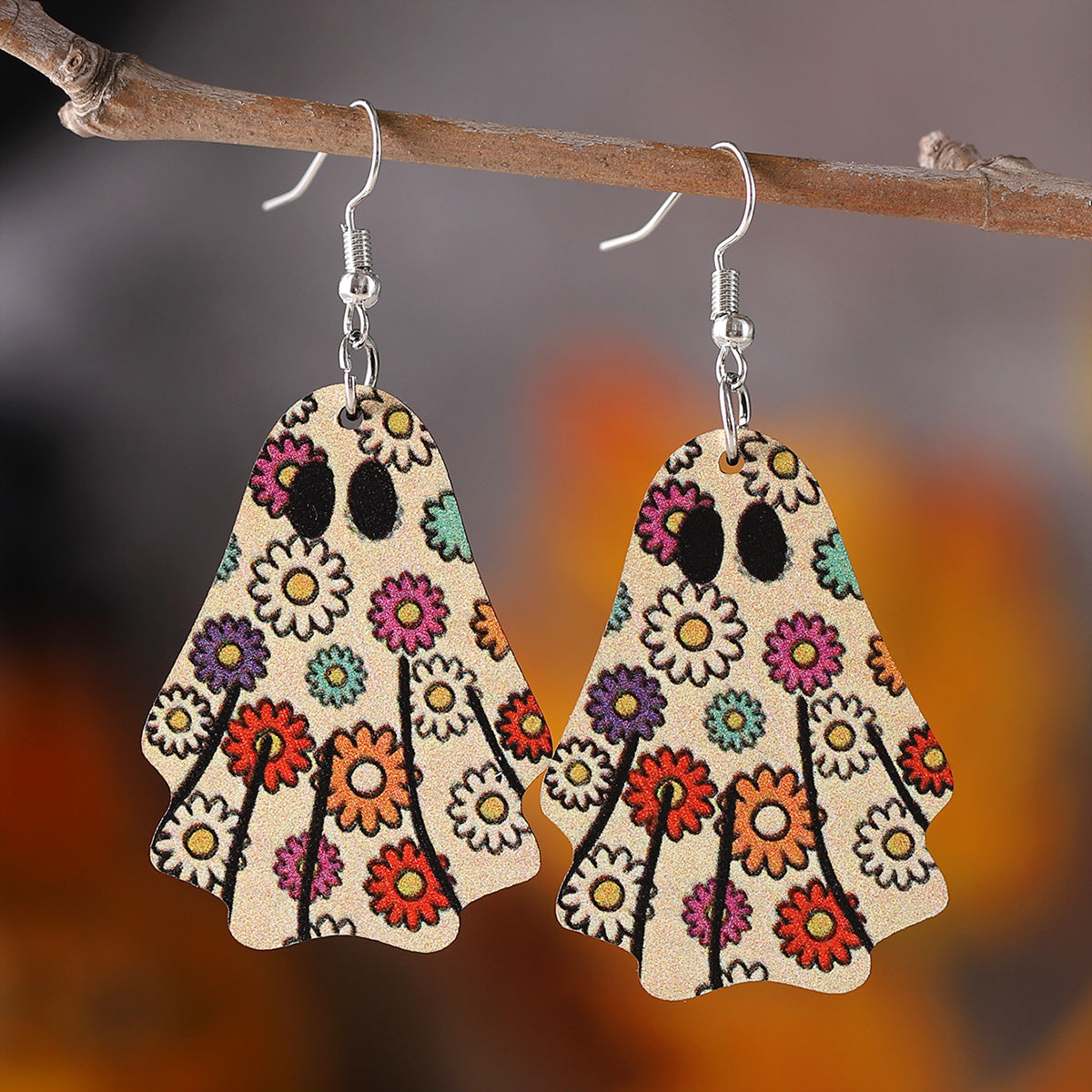 Cute Ghost Flower Book Pocket Ghost Pendant