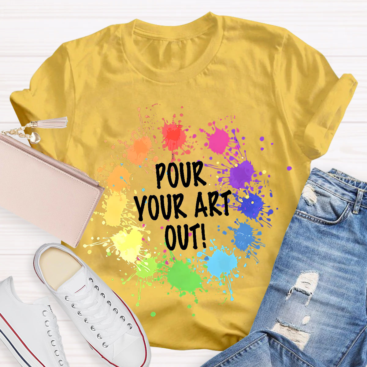 Pour Your Art Out Teacher T-Shirt