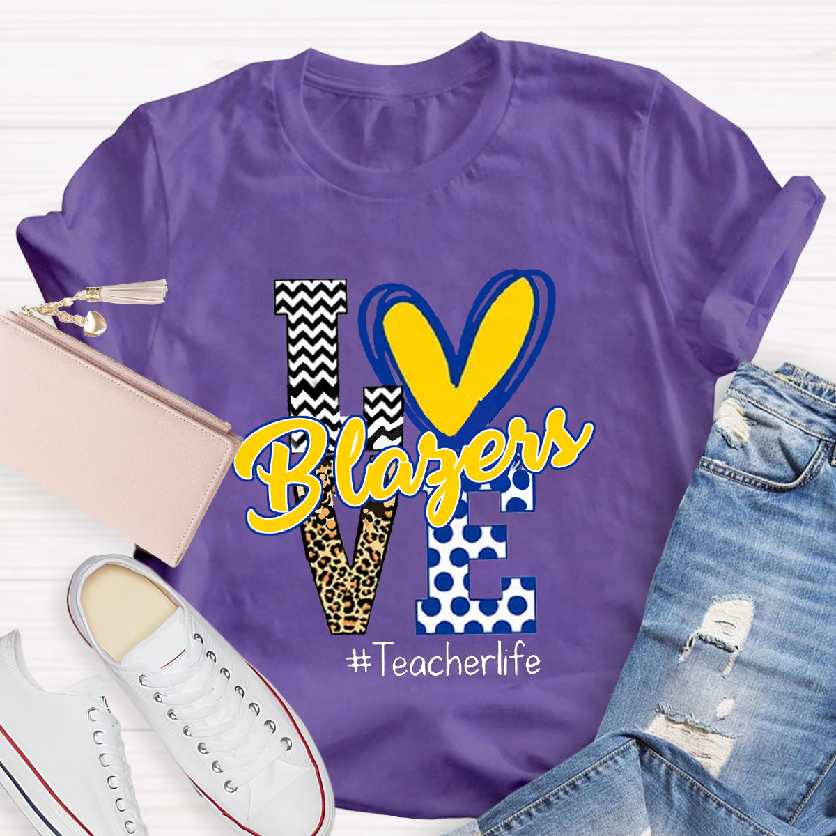 Personalized Love Mascot Teacher T-Shirt