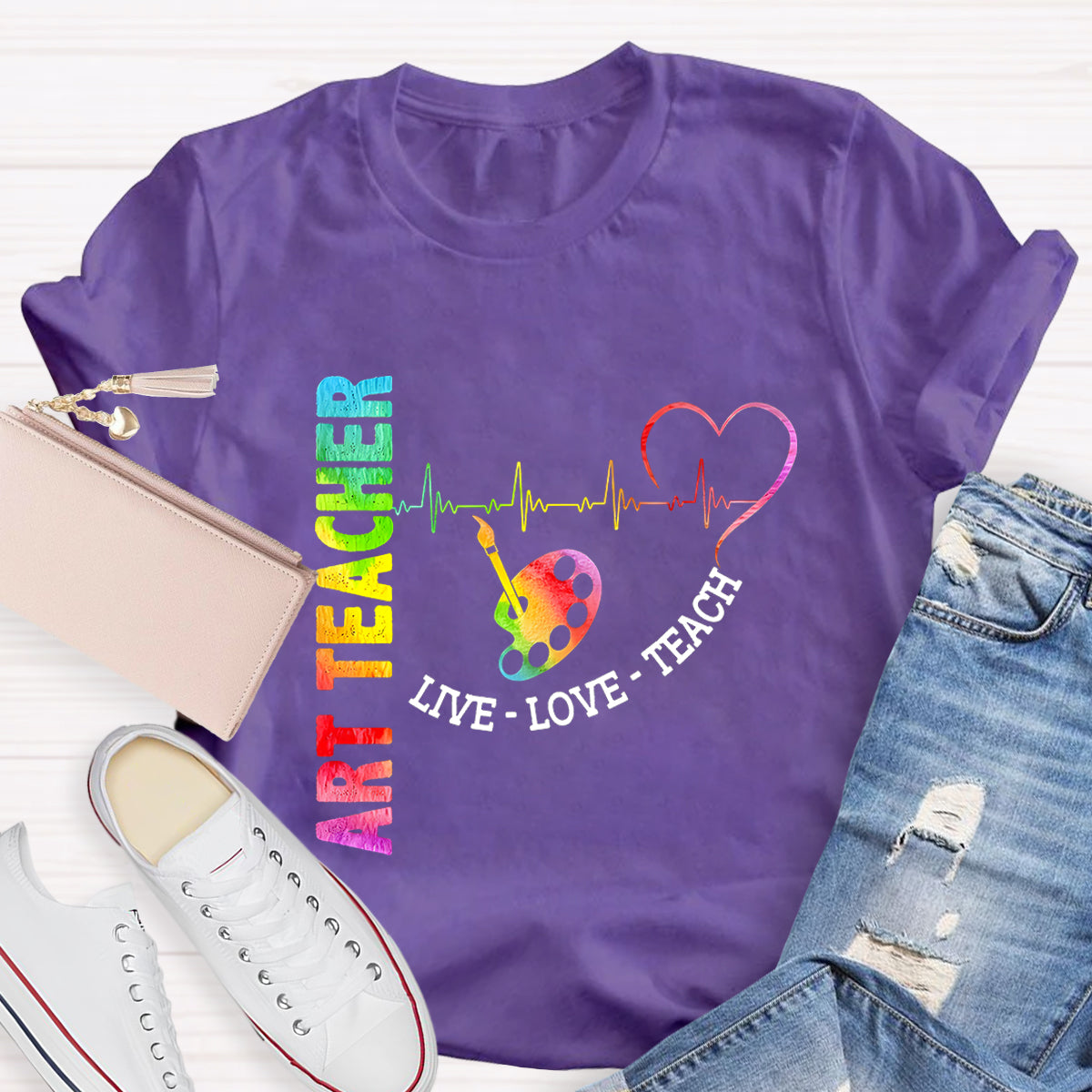 Live Love Teach Art Teacher T-Shirt