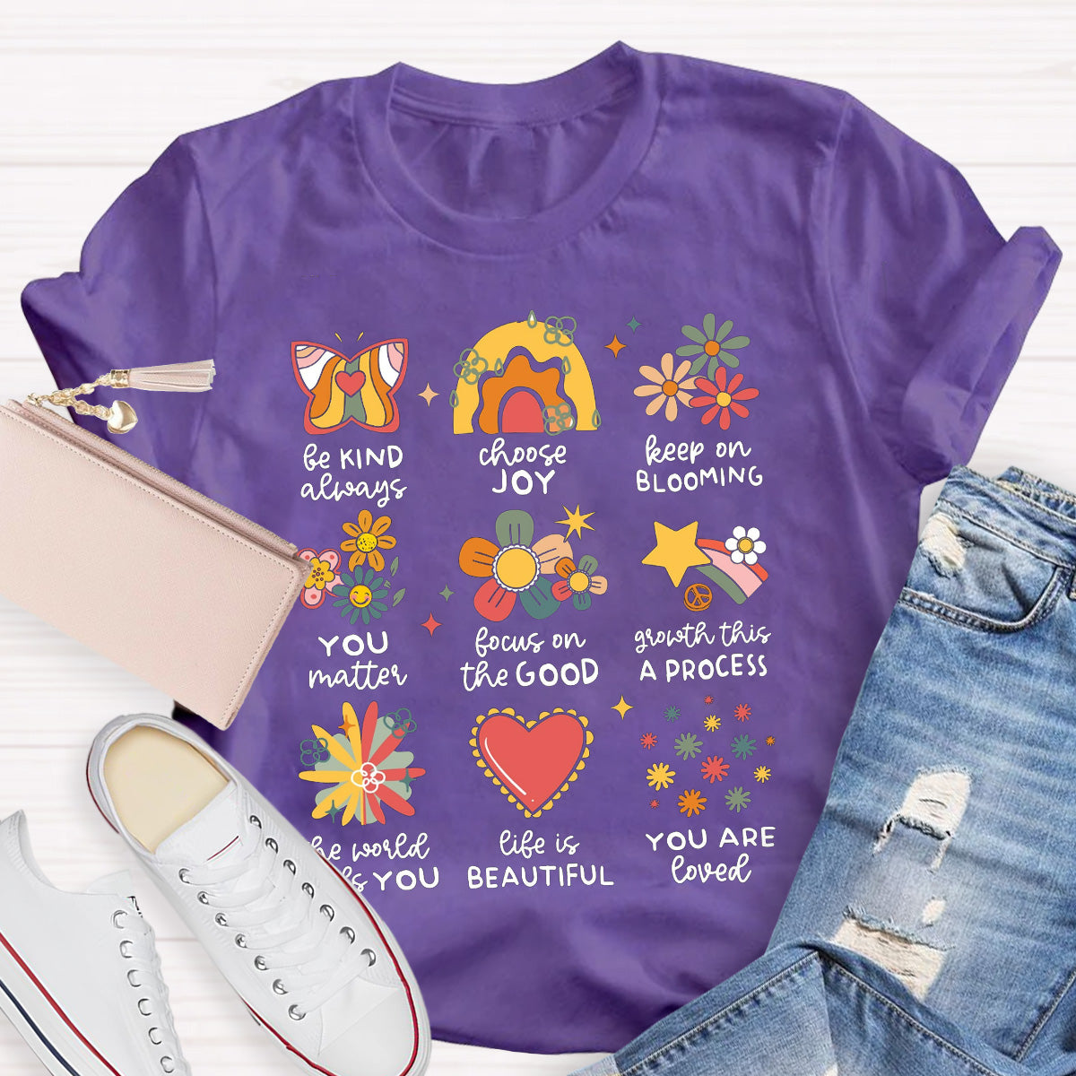 Life Is Beautiful Star Choose Joy Teacher T-Shirt