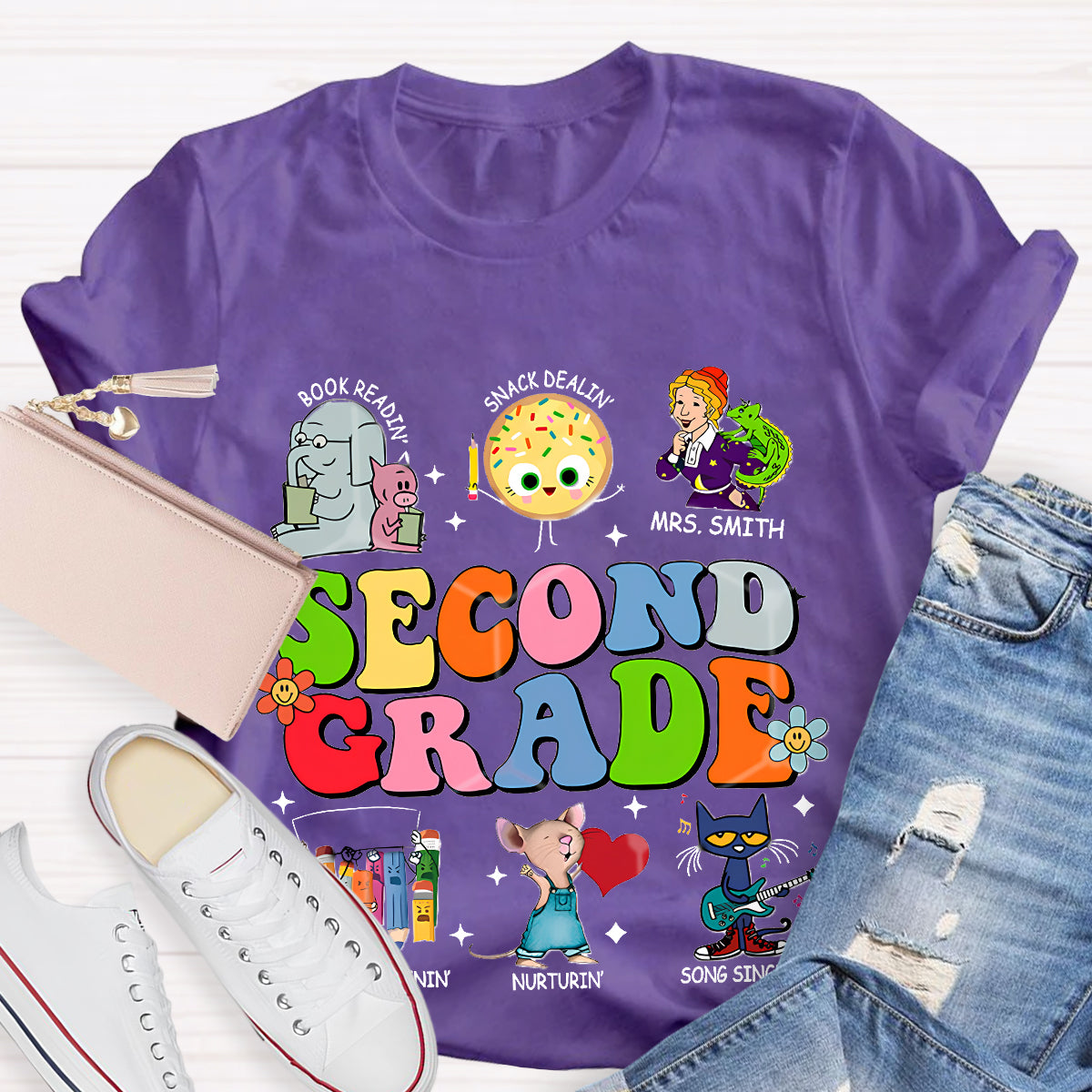 Personalized Grade And Name Children's Books T-Shirt