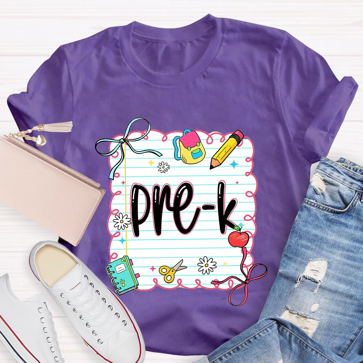 Personalized Grade Square Back To School Teacher T-Shirt