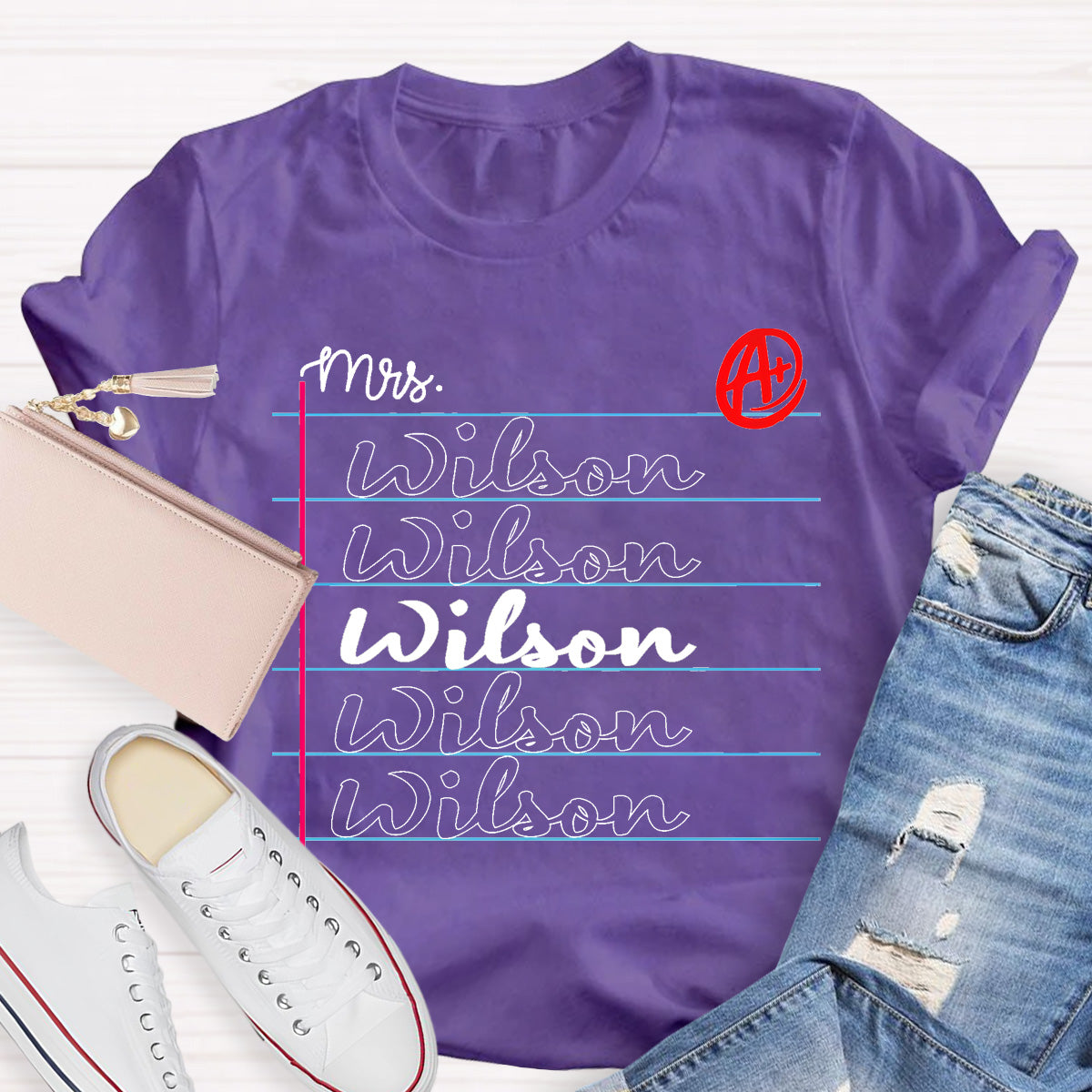 Personalized Name Notebook Teacher T-Shirt