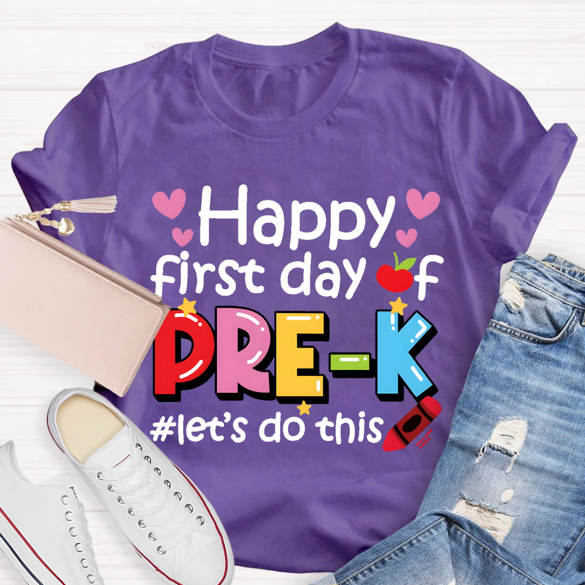 Personalized Grade Happy First Day Of Pre-k Teacher T-Shirt