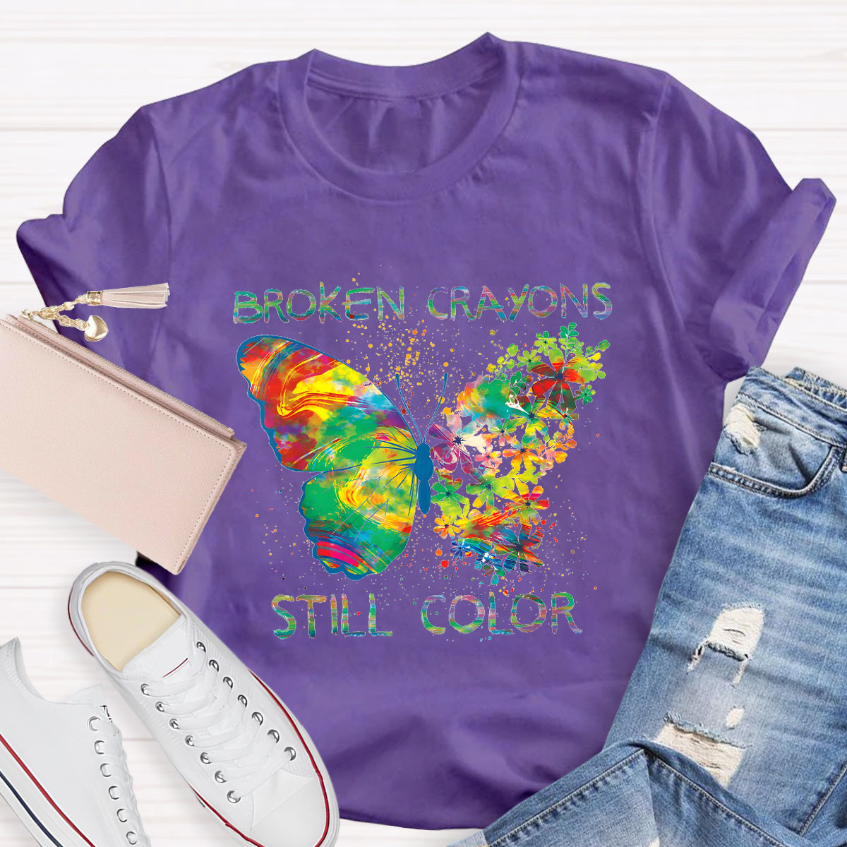 Broken Crayons Still Color Teacher T-Shirt