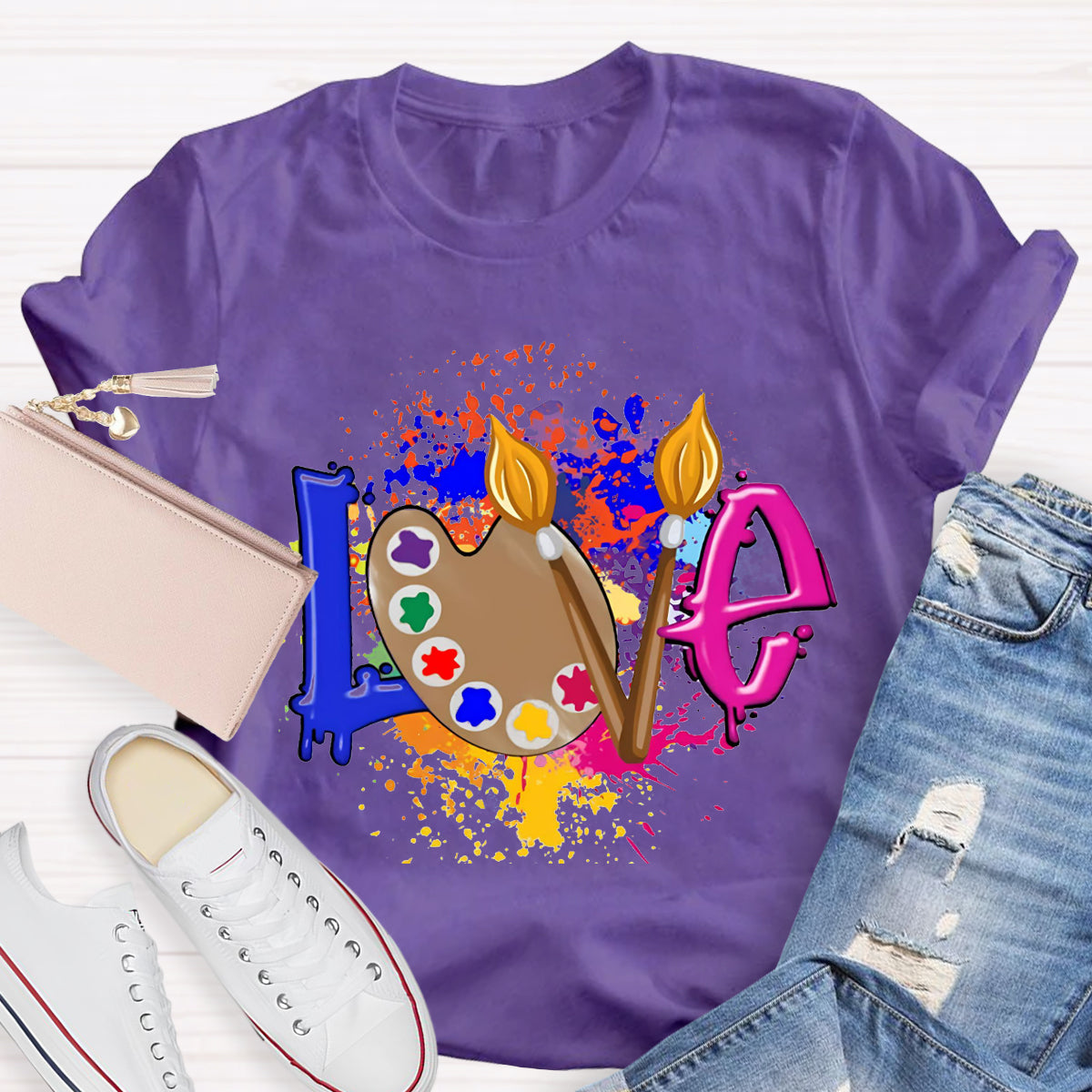 Love Art Color palette Teacher T-Shirt