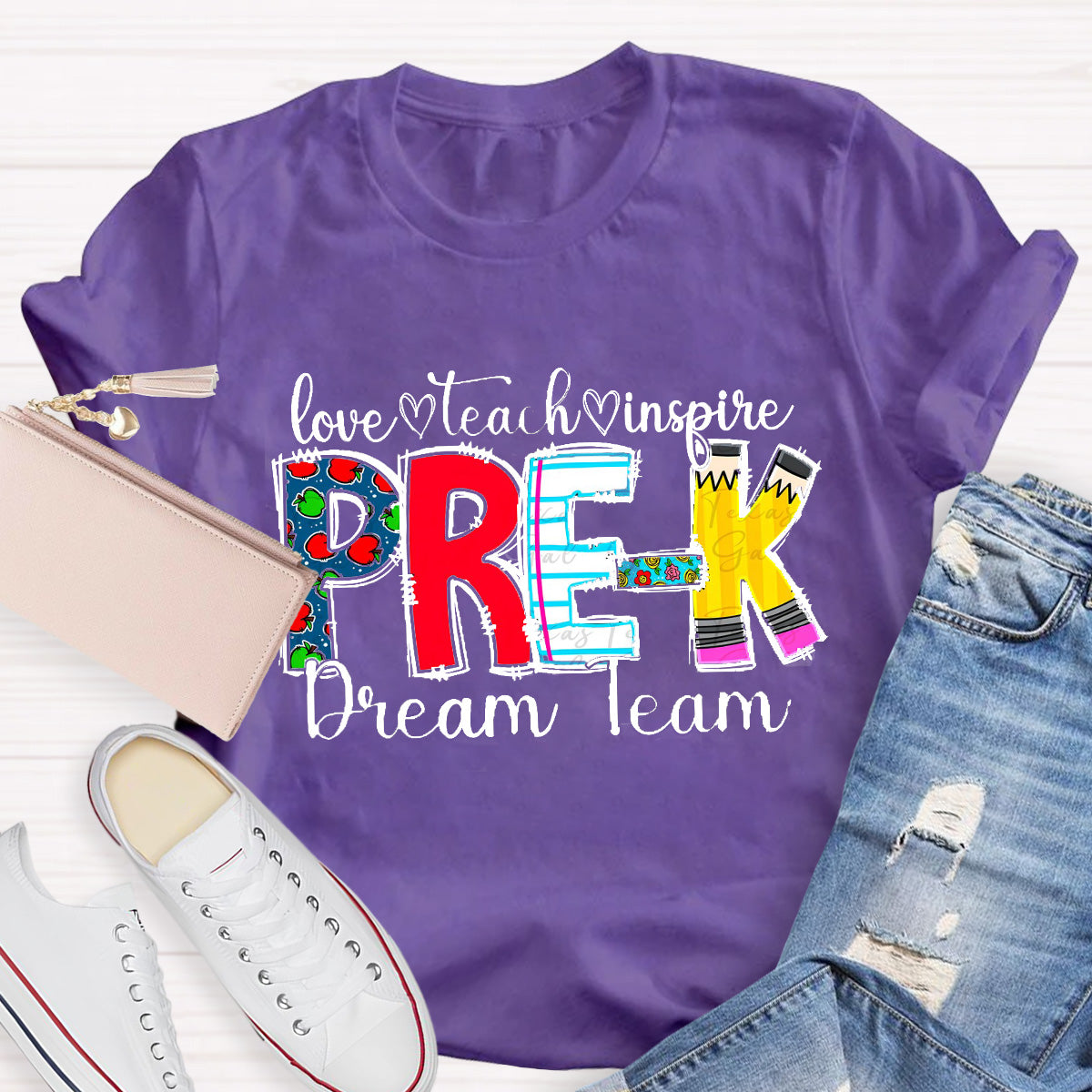 Personalized Grade Dream Team Love Teach Inspire Dream Team Teacher T-Shirt
