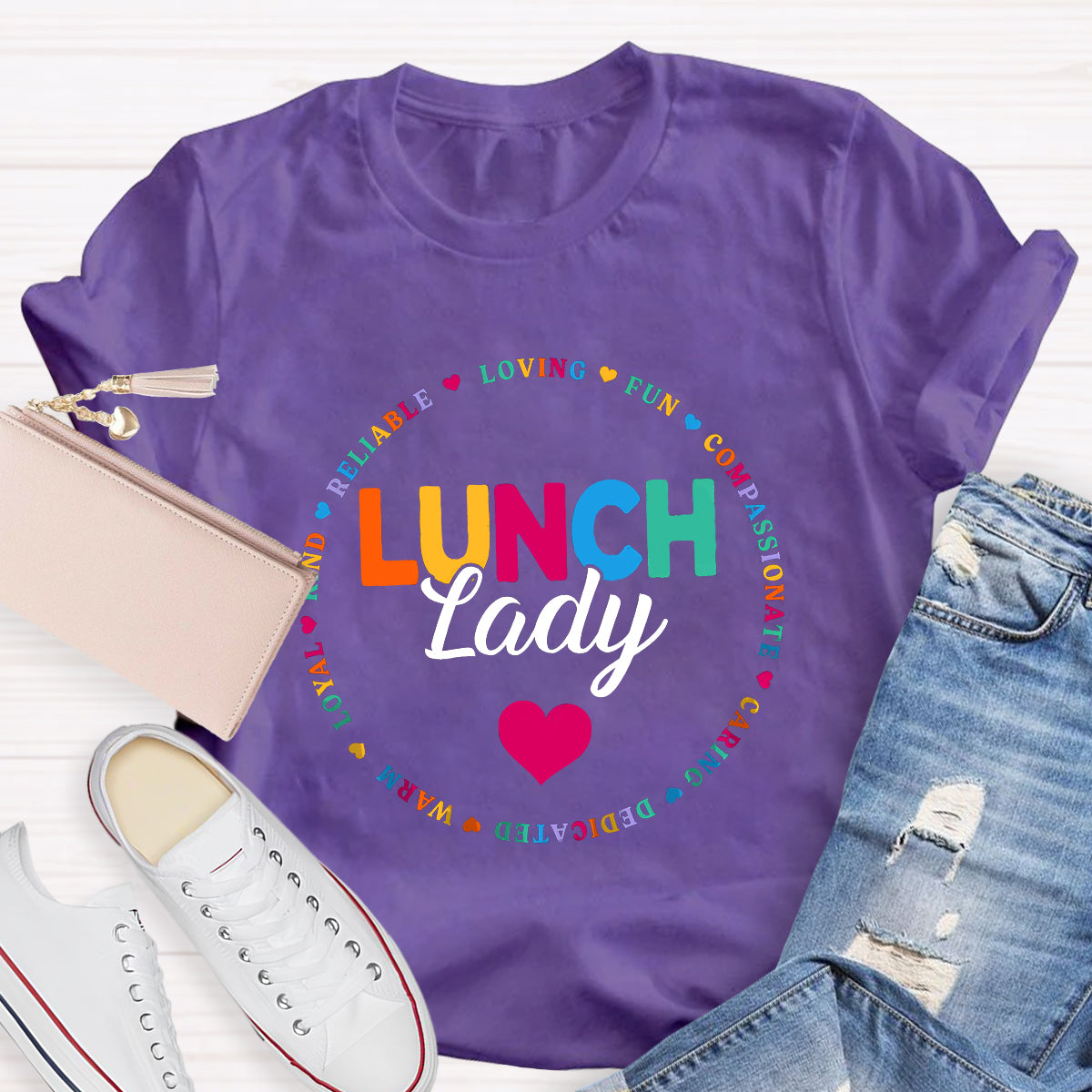 Lunch Lady Warm Heart Teacher T-Shirt