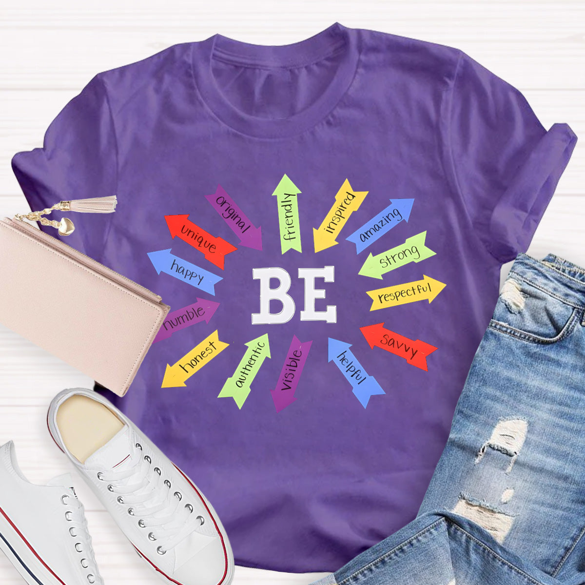 Be Strong Respectful Savvy Helpful Visible Honest Humble Happy Teacher T-Shirt