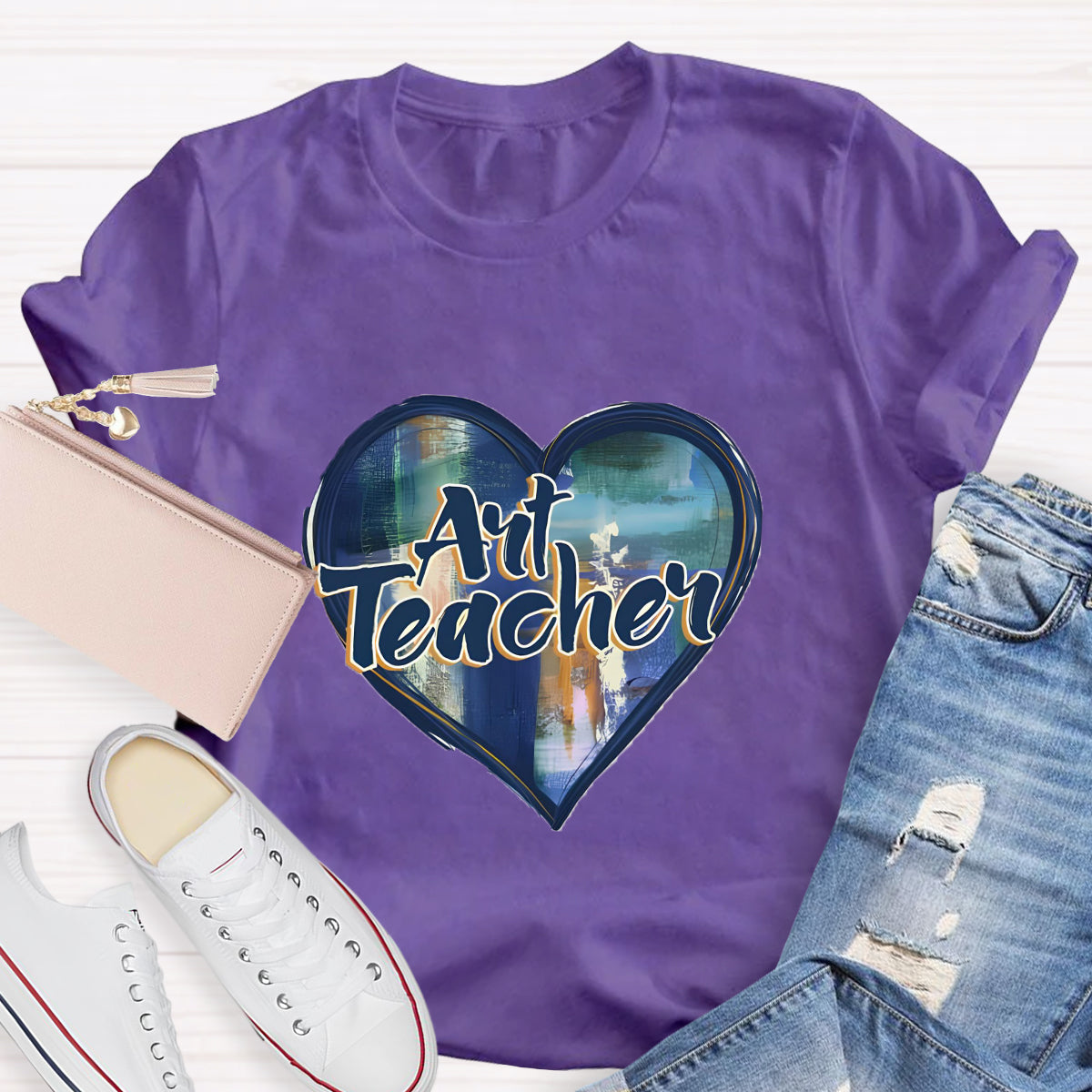 Printing Art Teacher Heart T-Shirt
