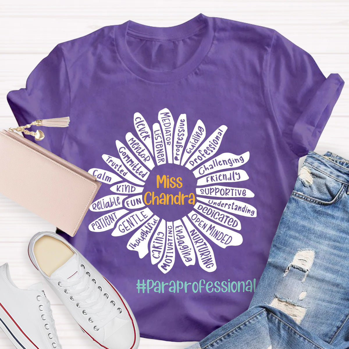 Personalized Para Name Open Minded Teacher T-Shirt