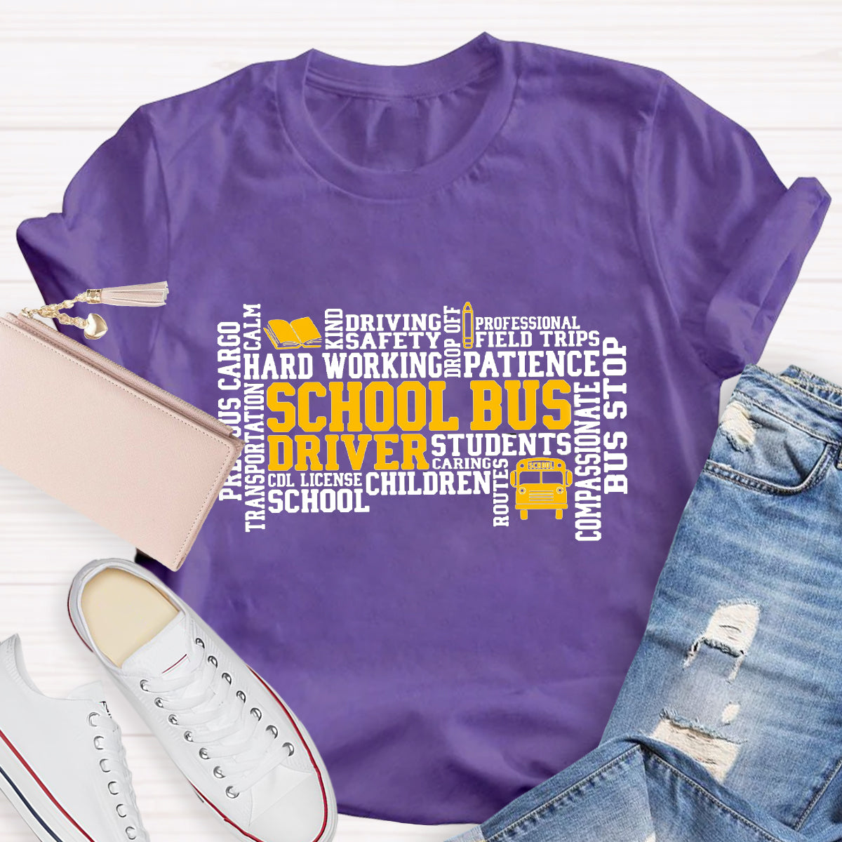 School Bus Driver Caring Students T-Shirt