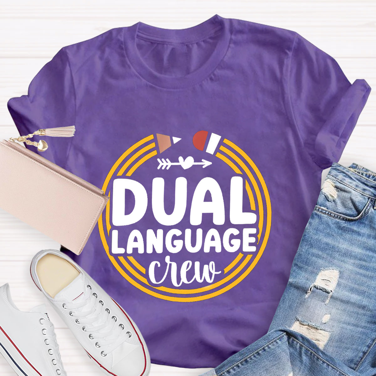 Dual Language Crew Teacher T-Shirt