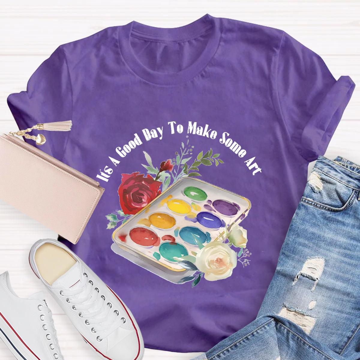 Floral It's A Good Day To Make Some Art Teacher T-Shirt