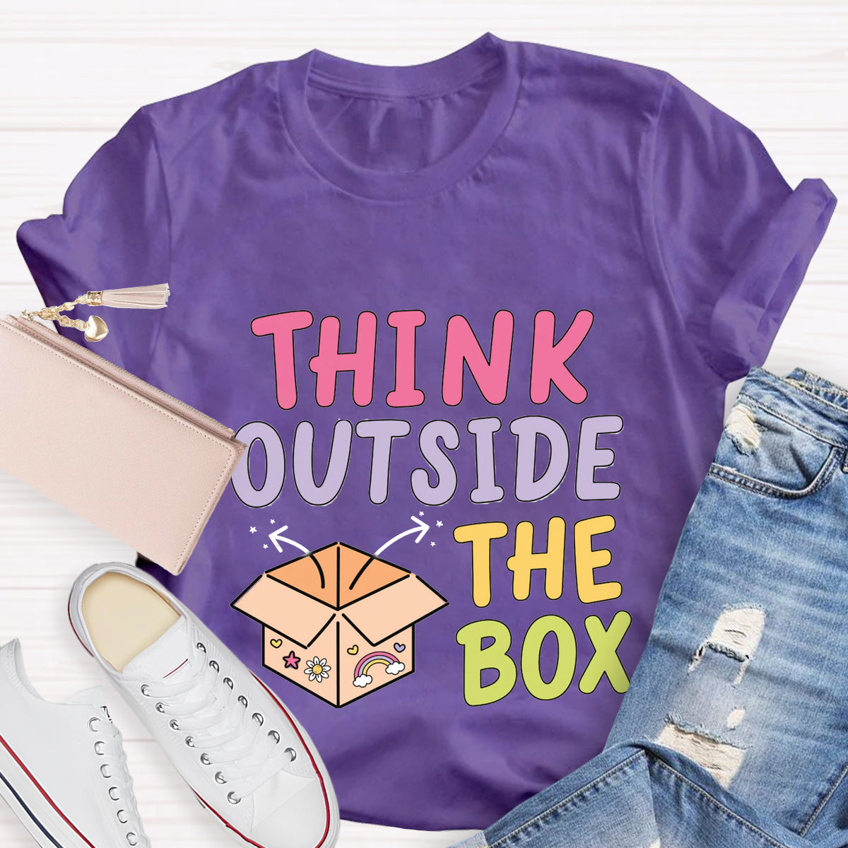 Think Out Side The Box Teacher T-Shirt