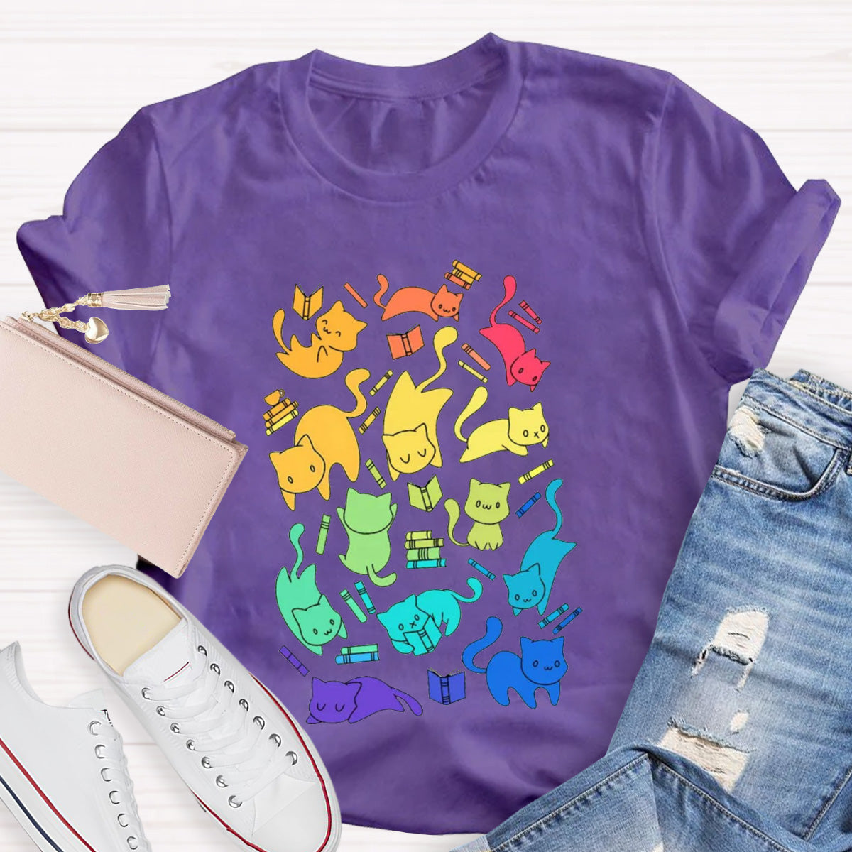 Funny Cat Art Teacher T-Shirt