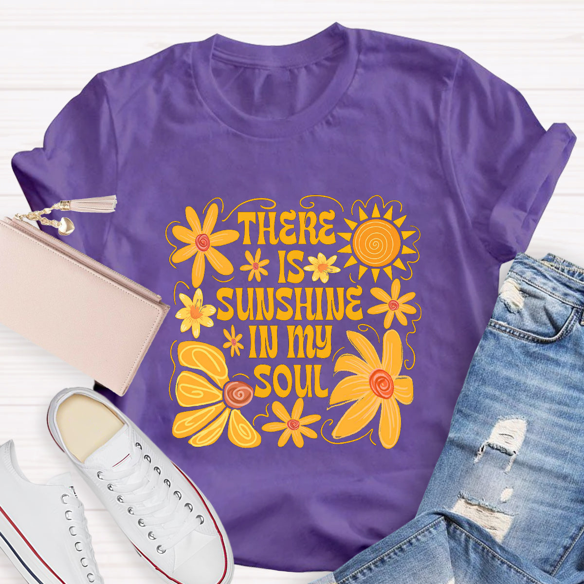 There Is Sunshine In My Soul Floral T-Shirt