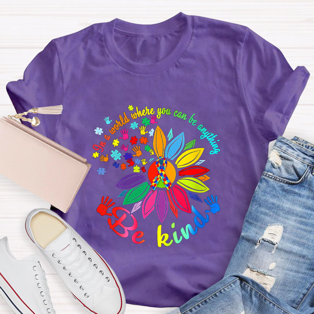 Be Kind Infinite symbol Sunflower Teacher T-Shirt