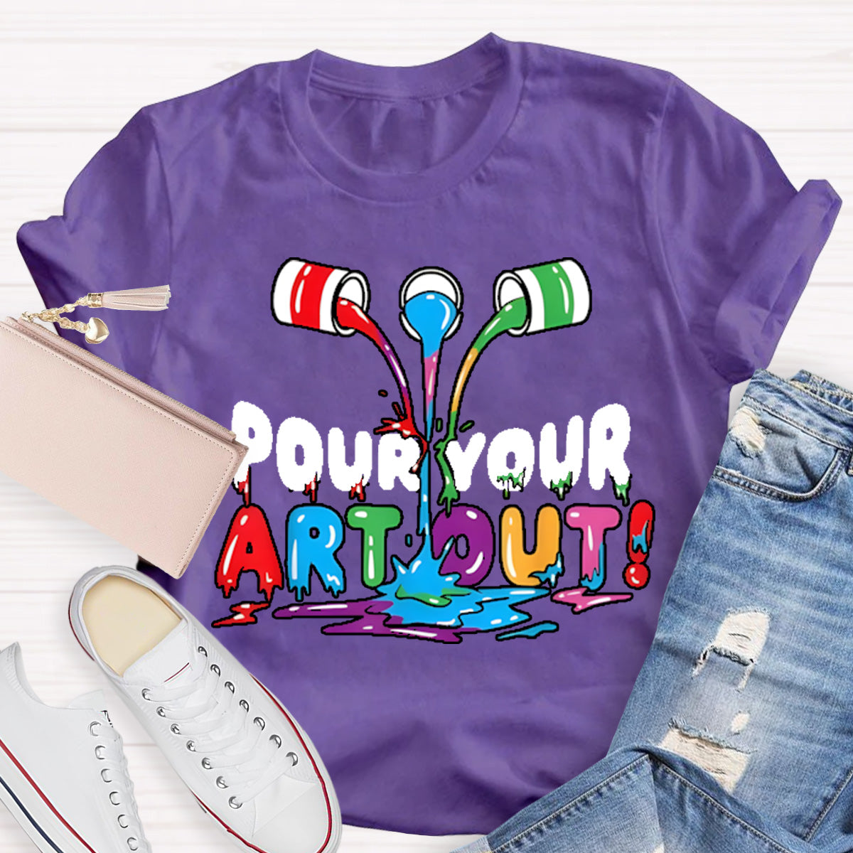 Pour Your Art Out Art Teacher T-Shirt