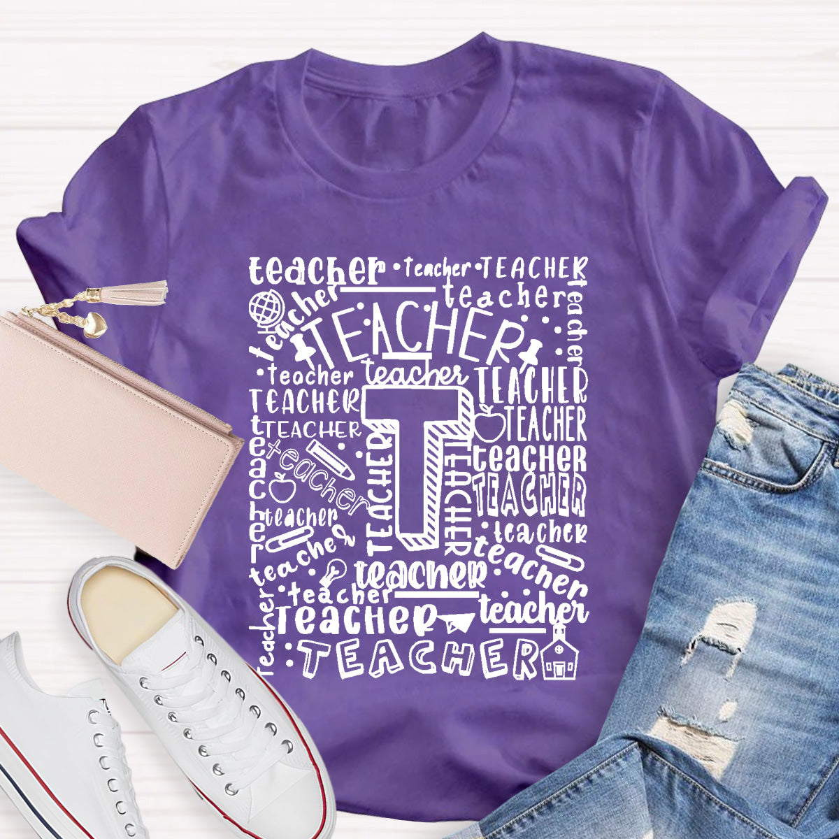 Optimistically And Positively Teacher T-Shirt