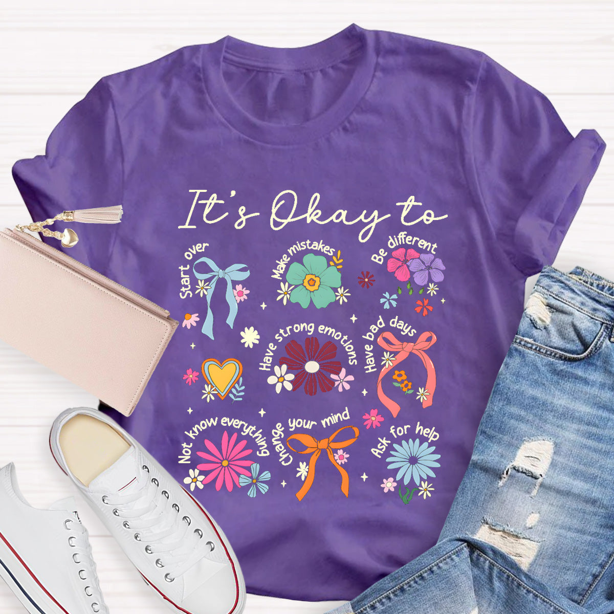 It's Okay To Be Different Vintage Flower Teacher T-Shirt