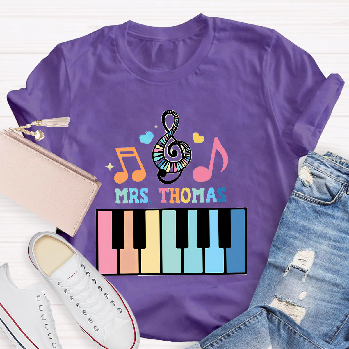 Personalize Name Piano Teacher T-Shirt