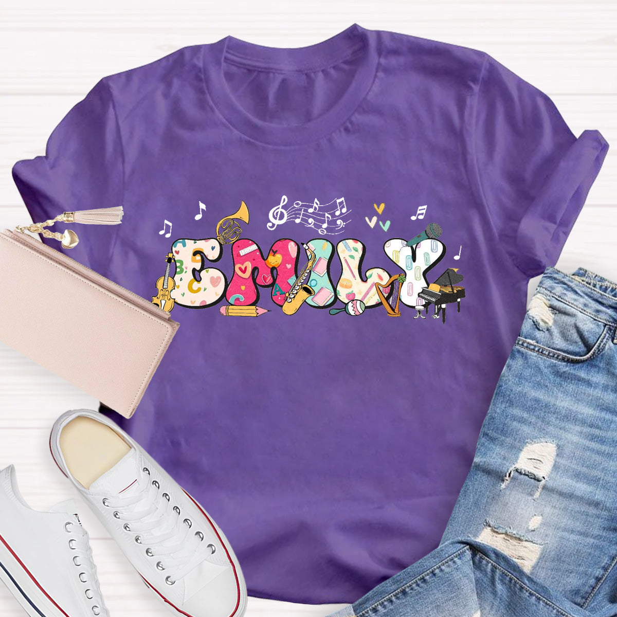 Personalized Name Piano Teacher T-Shirt