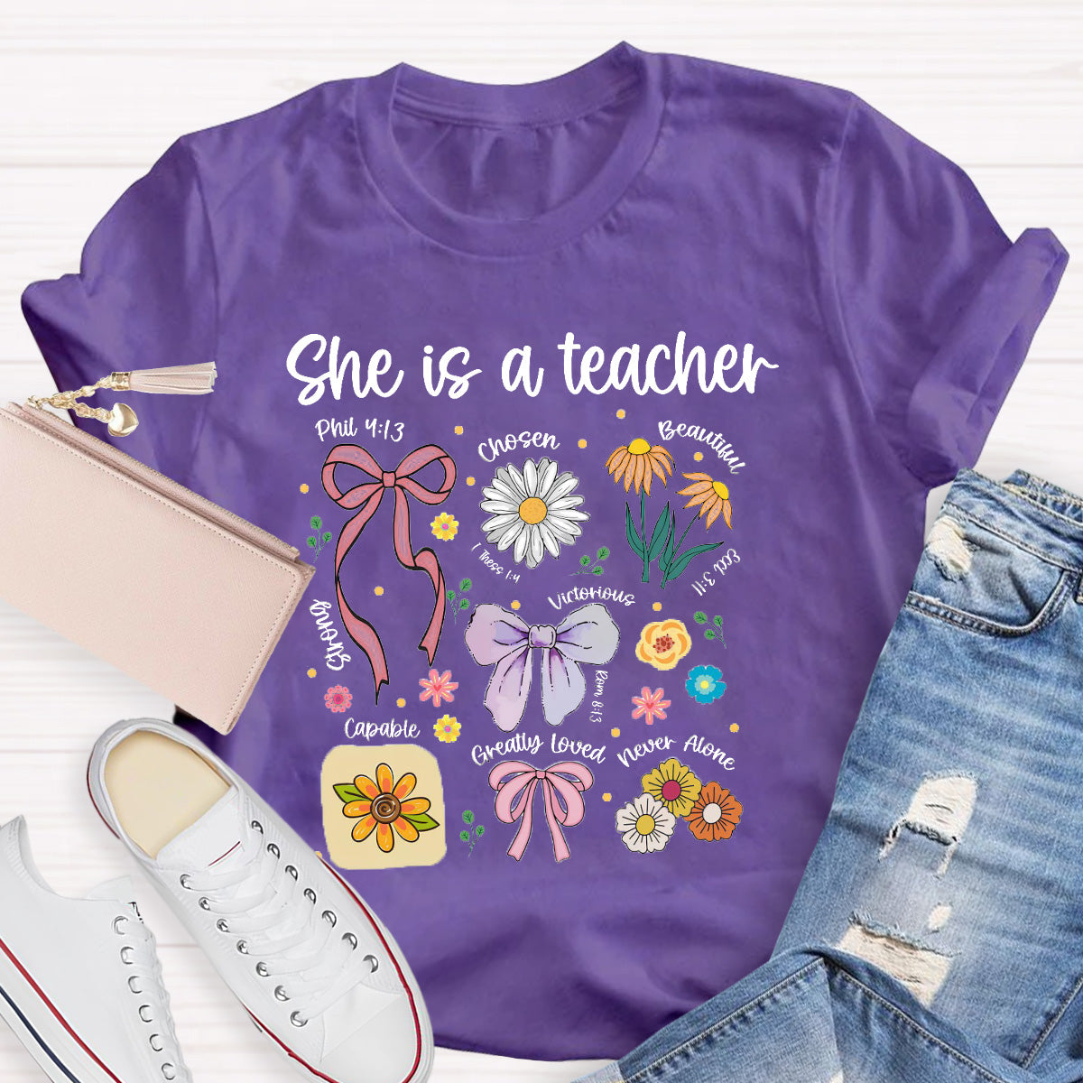 She Is A Teacher Beautiful Chosen Teacher T-Shirt