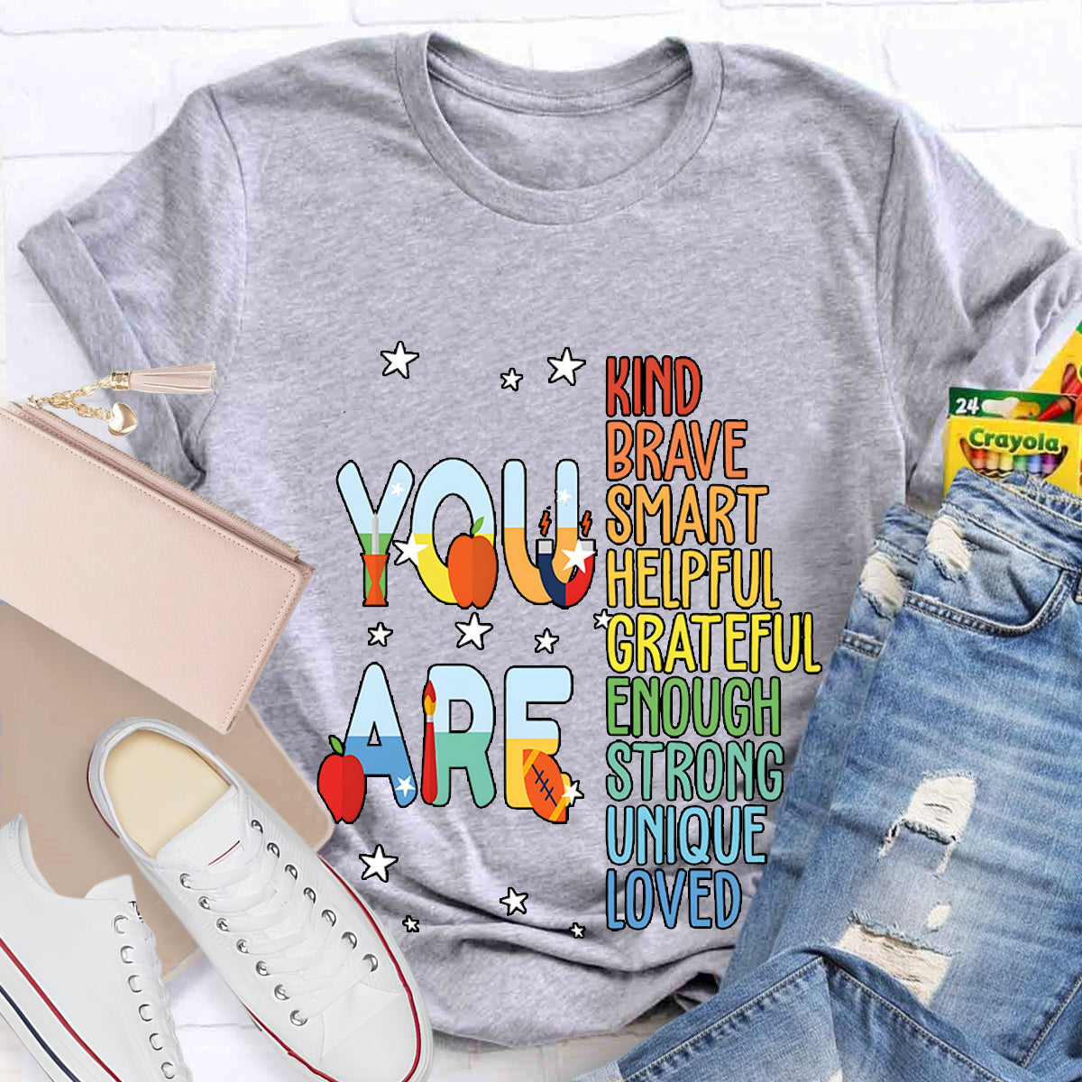 You Are Kind And Brave Teacher T-Shirt