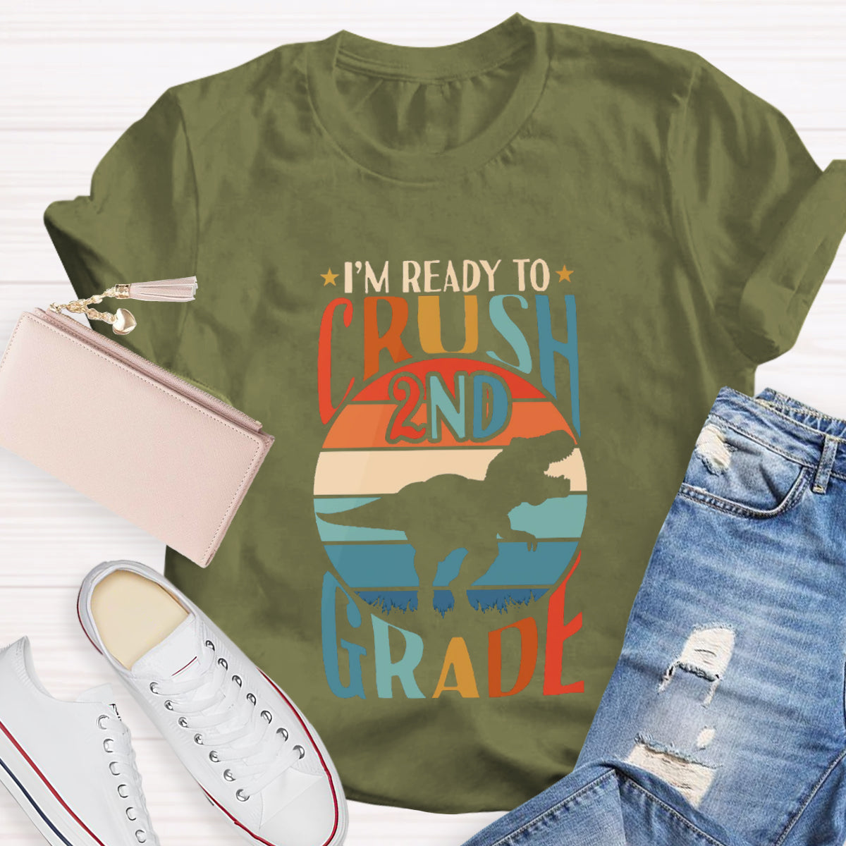 Personalized Grade I‘M Ready To Crush 2nd Grade Teacher T-Shirt