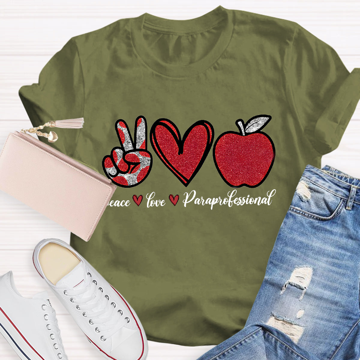 Peace Love Professional Teacher T-Shirt