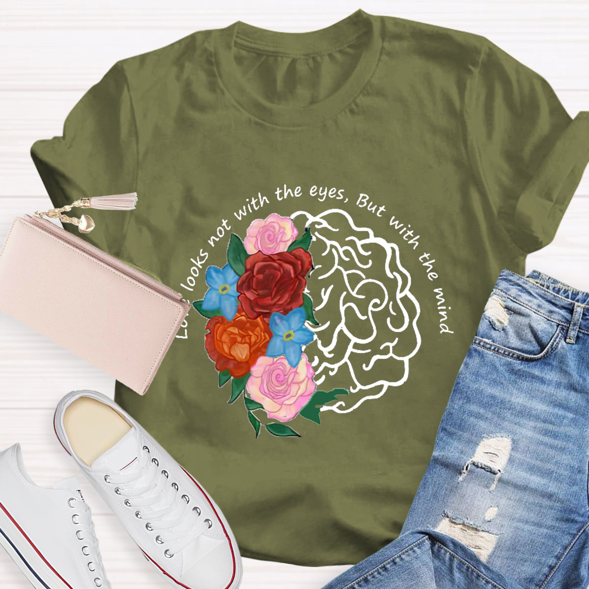 Love Looks Not With The Eyes But With The Mind Teacher T-Shirt