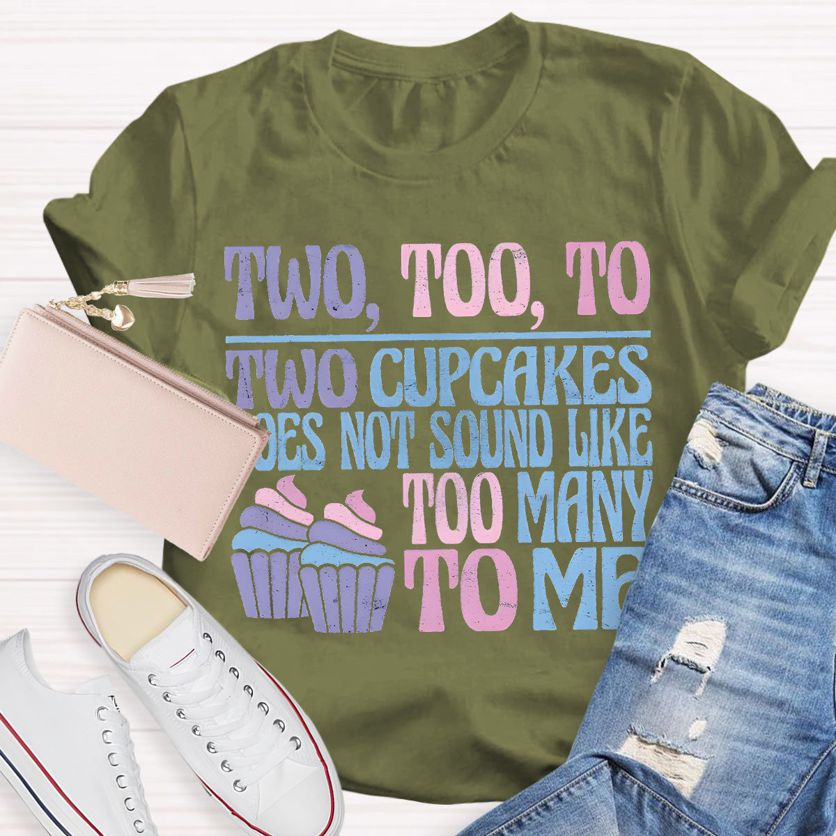 Two Too To Cup Cake Teacher T-Shirt