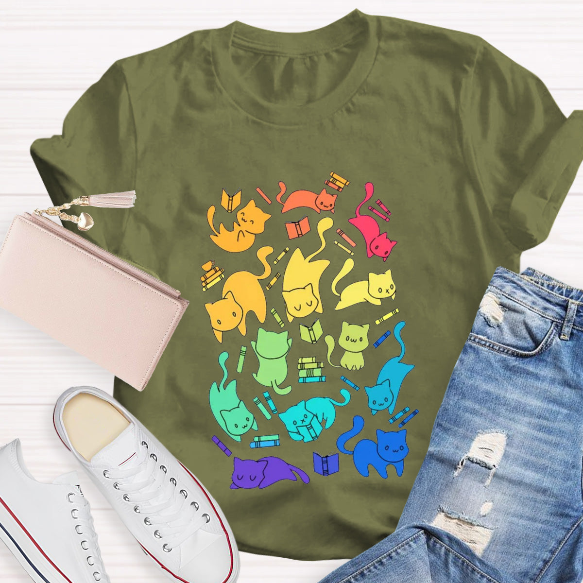 Funny Cat Art Teacher T-Shirt