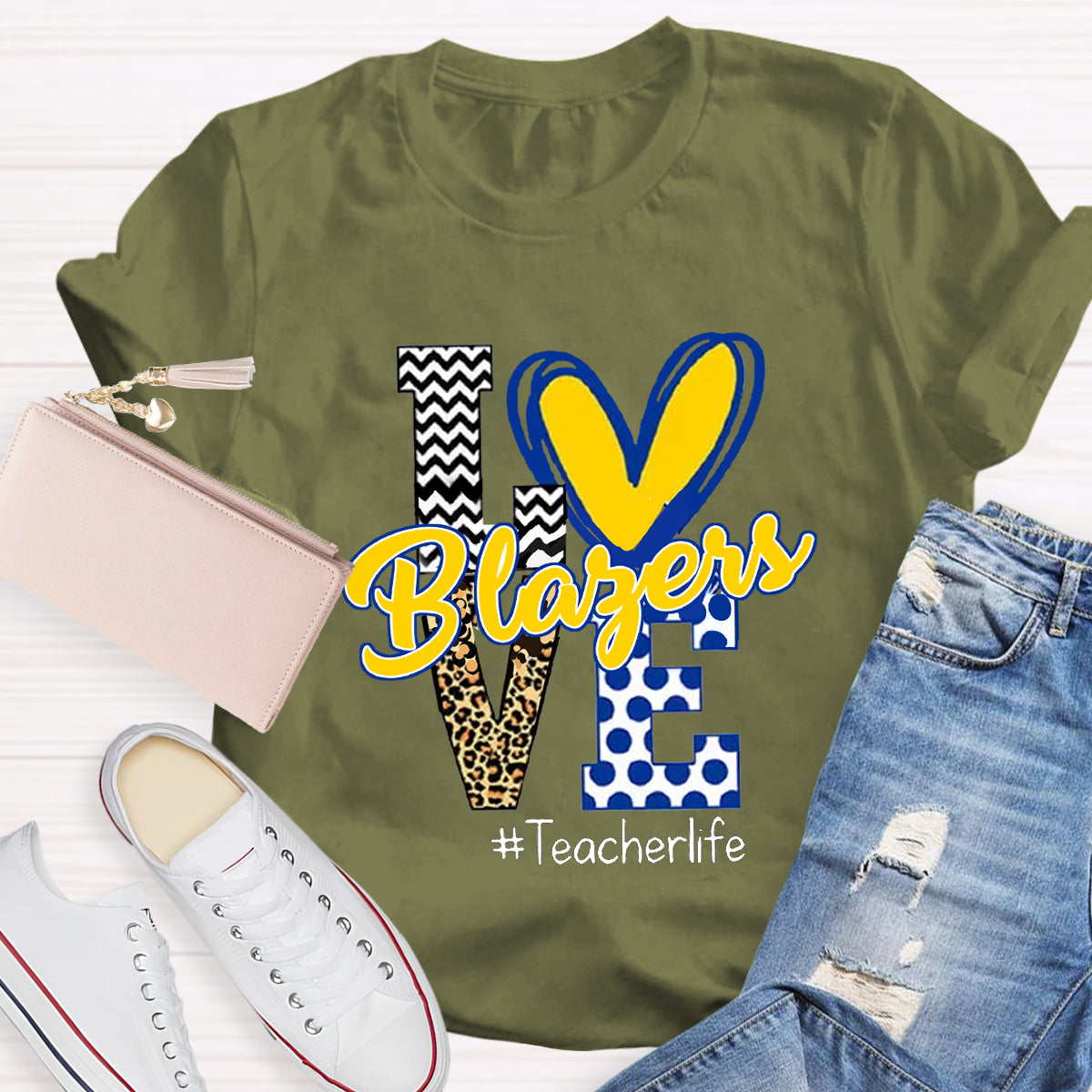 Personalized Love Mascot Teacher T-Shirt