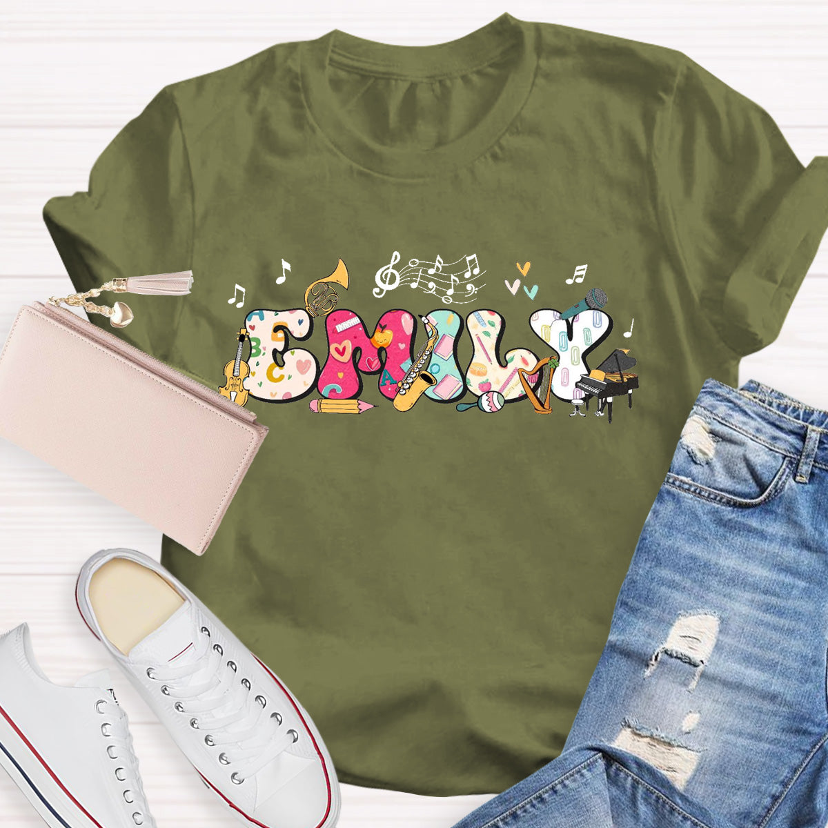 Personalized Name Piano Teacher T-Shirt