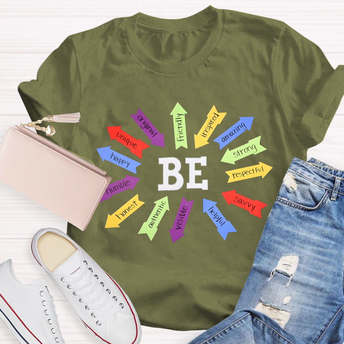 Be Strong Respectful Savvy Helpful Visible Honest Humble Happy Teacher T-Shirt