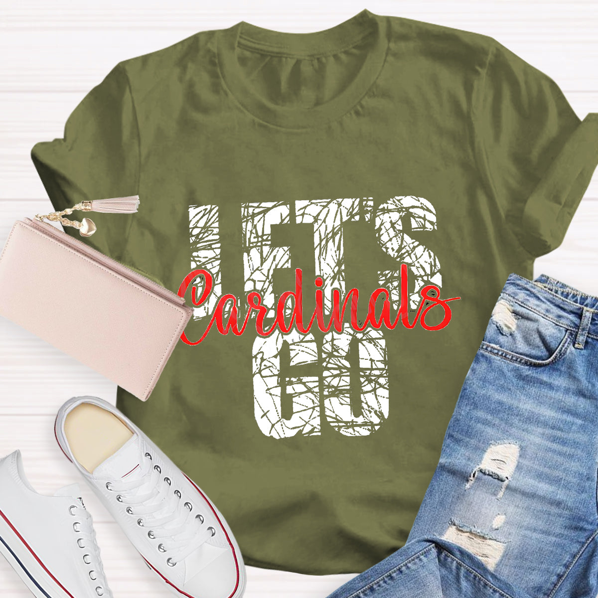 Personalized Mascot Cardinals Teacher T-Shirt