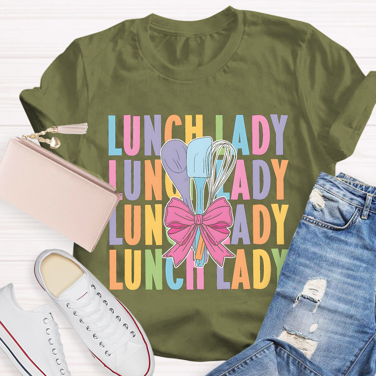 Beautiful Bow Lunch Lady T-Shirt