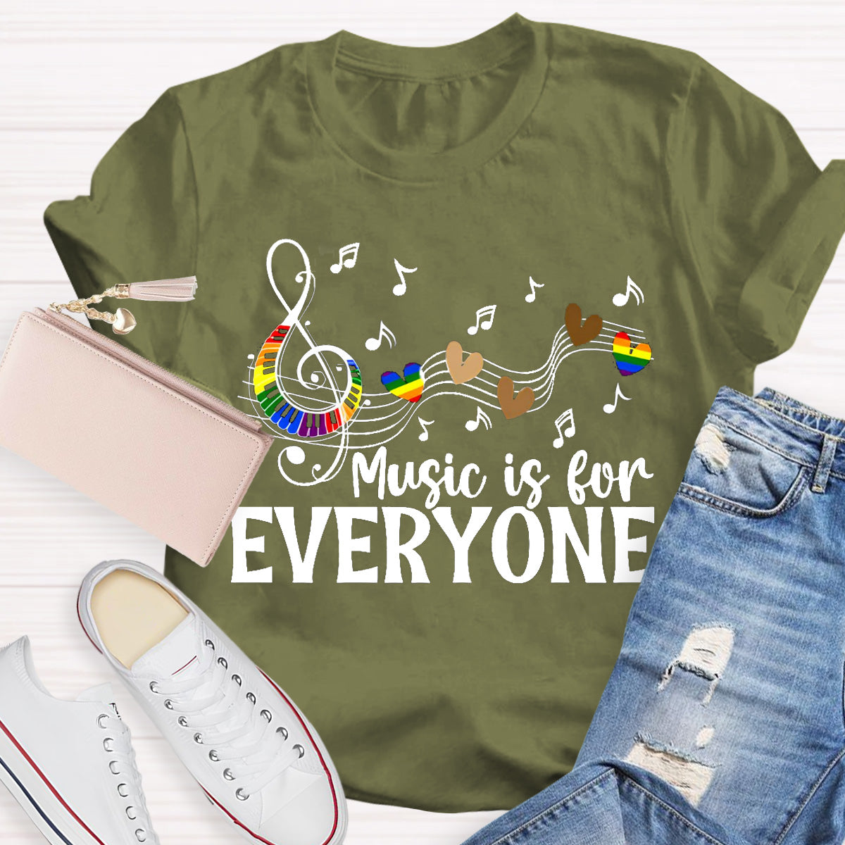 Music Is For Everyone Teacher T-Shirt