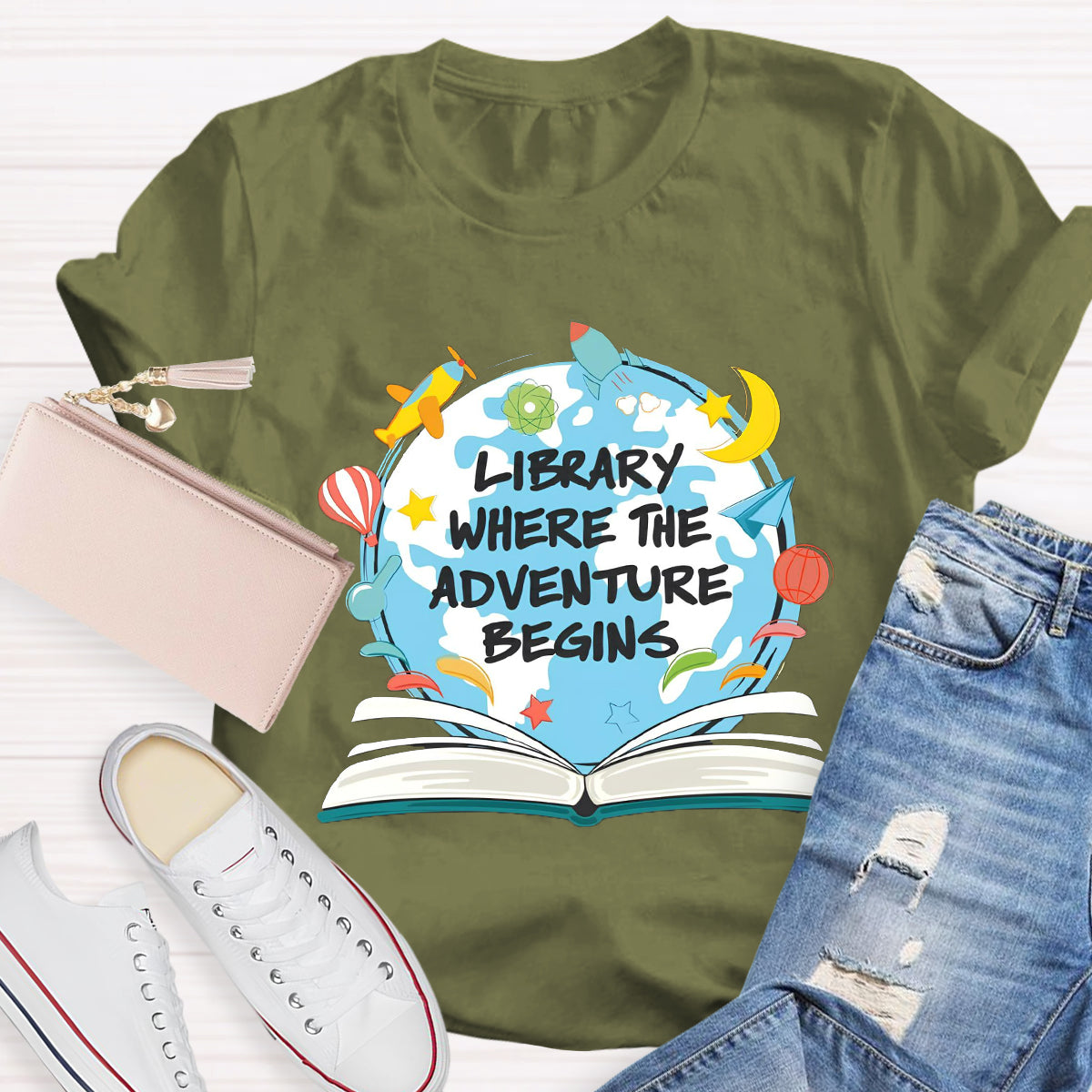 Library Where The Adventure Begins T-Shirt