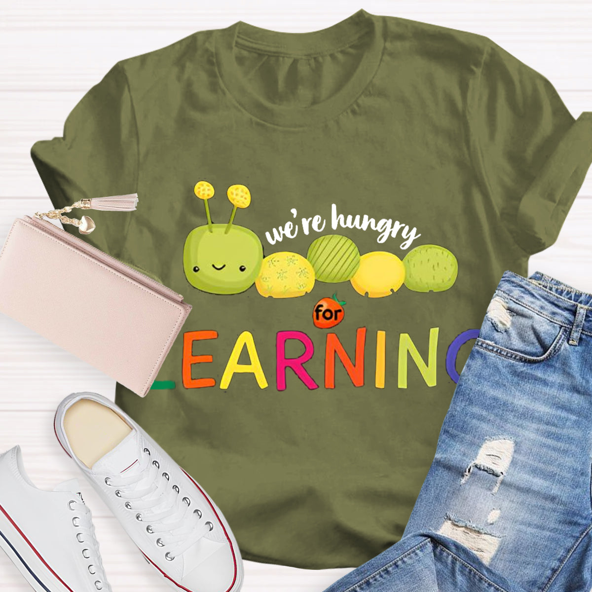 We Are Hungry For Learning Caterpillar T-Shirt