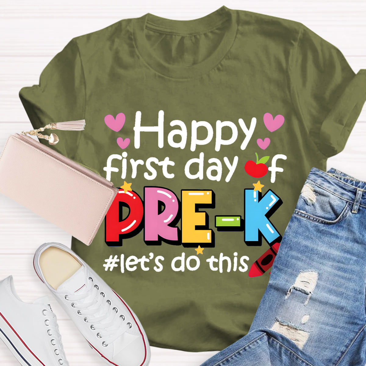 Personalized Grade Happy First Day Of Pre-k Teacher T-Shirt