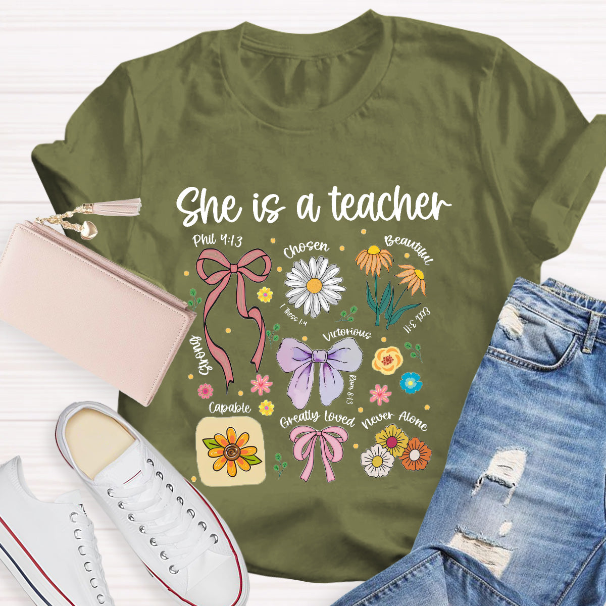 She Is A Teacher Beautiful Chosen Teacher T-Shirt